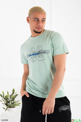 Men's turquoise batal T-shirt with print