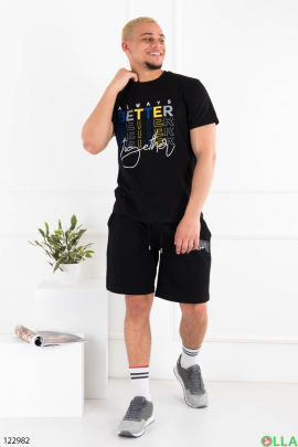 Men's black battle t-shirt with print