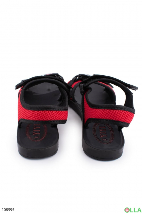 Women's black and red velcro sandals