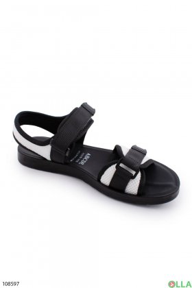 Women's black and white velcro sandals
