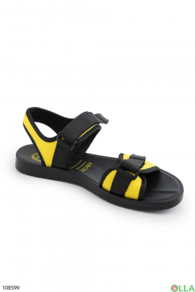 Women's black and yellow velcro sandals