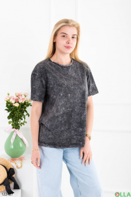 Women's dark gray oversized T-shirt