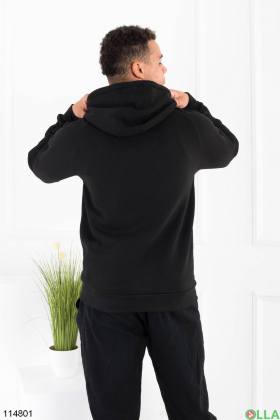 Men's black fleece hoodie