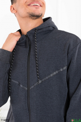 Men's dark gray fleece jacket