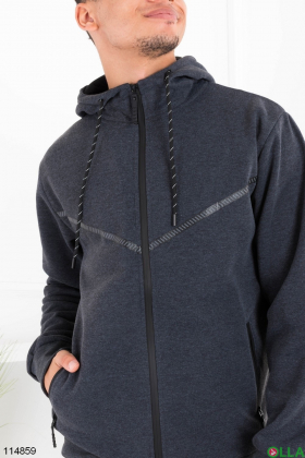 Men's dark gray battal fleece jacket