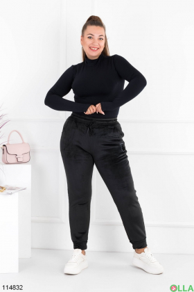 Women's black battal fleece sweatpants