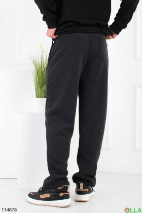 Men's dark gray battal fleece sweatpants
