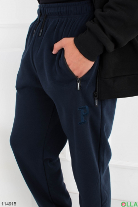 Men's dark blue sweatpants battal fleece