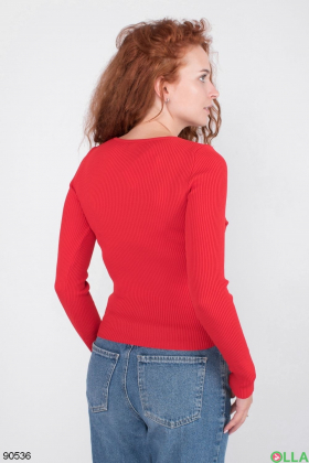 Женский красный свитер