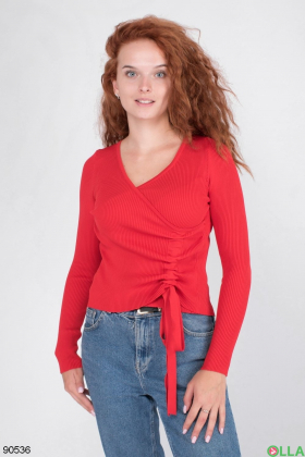 Женский красный свитер