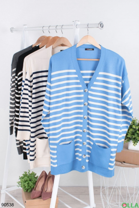 Women's jacket with buttons, striped