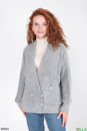 Women's gray jacket with buttons