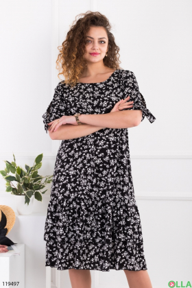 Women's black dress with print