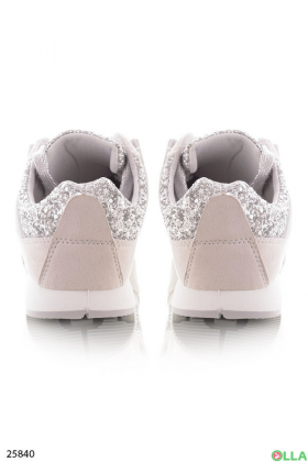Stylish sneakers in silver color