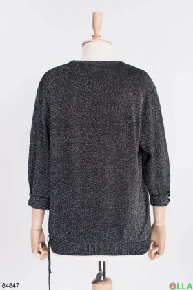 Жіночий темно-сірий светр з люрексом