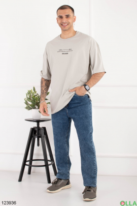 Men's gray oversized T-shirt