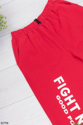 Жіночі червоні спортивні брюки з написами