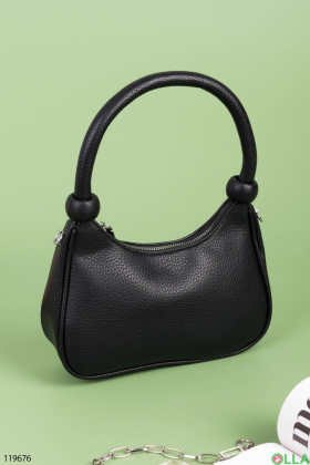 Women's black eco-leather bag