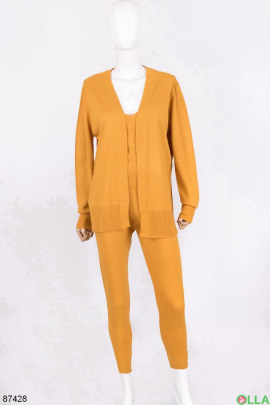 Women's mustard three-piece suit