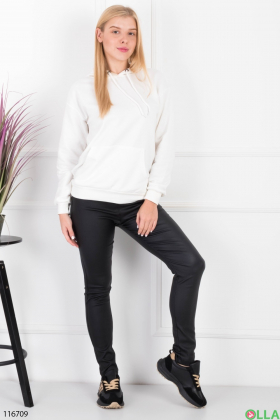 Women's black skinny pants made of eco-leather