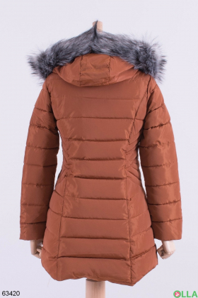 Жіноча зимова темно-помаранчева куртка
