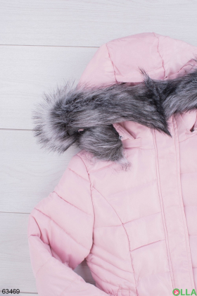 Женская зимняя розовая куртка