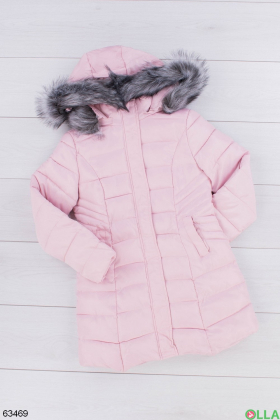 Женская зимняя розовая куртка