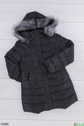 Женская зимняя черная куртка