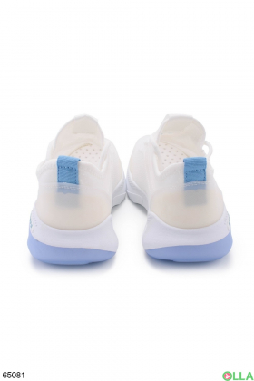 Жіночі біло-блакитні кросівки з ромашкою