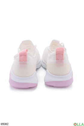 Жіночі біло-рожеві кросівки з ромашкою