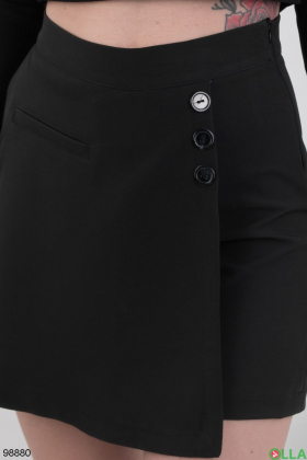 Женские черные шорты-юбка