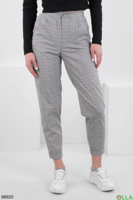 Women's gray plaid trousers