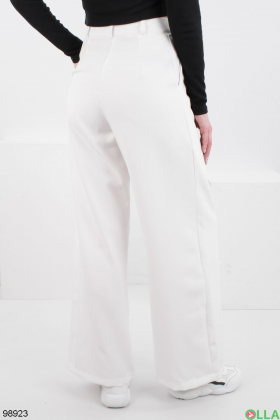 Жіночі білі штани-палаццо