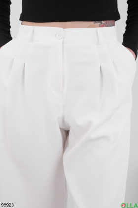 Жіночі білі штани-палаццо