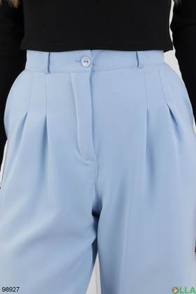 Жіночі блакитні штани-палаццо