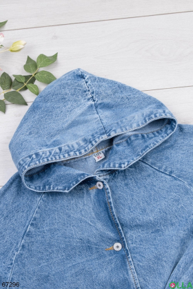 Женская джинсовая куртка с капюшоном