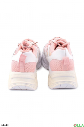 Женские розово-белые кроссовки