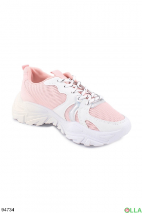 Women's pink and white sneakers
