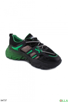 Жіночі чорно-зелені кросівки