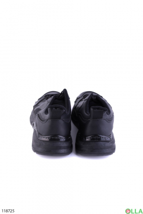Чоловічі чорні кросівки із еко-шкіри