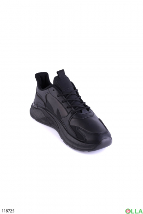 Men's black eco-leather sneakers