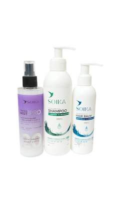 Набор для восстановления волос 3 в 1: шампунь, кондиционер,термозахист SOIKA 