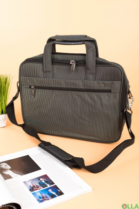 Темно-сіра сумка з текстилю для ноутбука