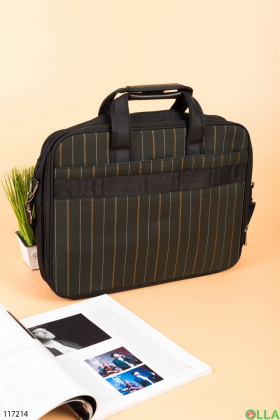 Khaki textile laptop bag