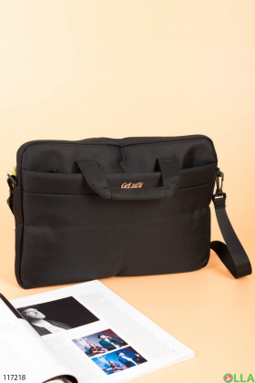Dark gray textile laptop bag