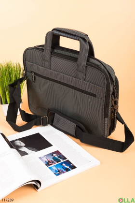 Темно-сіра сумка з текстилю для ноутбука