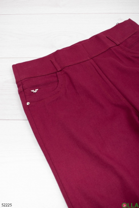 Женские бордовые брюки
