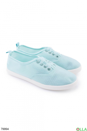 Women's turquoise lace-up sneakers