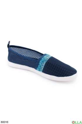Women's blue slip-on sneakers