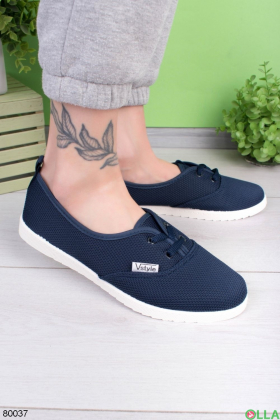 Women's blue lace-up sneakers